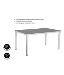 MWH Loft-Tisch Elements, Ca. B160/H74/T90 Cm -Gartenbedarf Geschäft 1897149 WE IG 001 ElementsTisch160x90x74cmSilberNEU