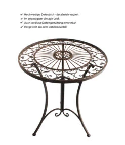 Metalltisch Antik, Ca. Ø61/H72 Cm -Gartenbedarf Geschäft 3214889 WE IG 005 Metalltischrundantik