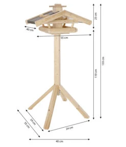 Dehner Natura Futterhaus Watzmann, Natur, Inkl. Ständer, Ca. B40/H133/T55 Cm -Gartenbedarf Geschäft 3243896 WE BG 001 DehnerNaturaVogelfutterhausNatur