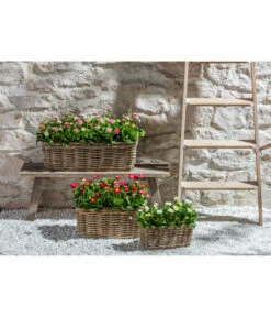 Van Der Leeden Rattan-Pflanzkasten, Graubraun -Gartenbedarf Geschäft 3692761 3692548 3692506 WE MO 013 RattanPflanzkastenbraun