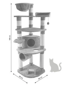 Dehner Kratzbaum Edda, Ca. B60/H180/T60 Cm -Gartenbedarf Geschäft 4272563 WE BG 001 DehnerMarkenqualitaetKatzenkratzbaumEddaGrau