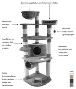 Dehner Kratzbaum Edda, Ca. B60/H180/T60 Cm -Gartenbedarf Geschäft 4272563 WE IG 001 DehnerMarkenqualitaetKatzenkratzbaumEddaGrau