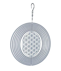 NATURE'S MELODY Windspiel Cosmo Blume Des Lebens, Ø 20 X 29,3 Cm, Silber