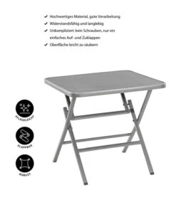 Dehner Klapptisch Chicago, Eckig -Gartenbedarf Geschäft 4422382 WE IG 001 CHICAGOKLAPPTISCH80x80