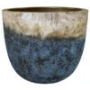 Dehner Keramik-Topf Mystras, Rund, Blau-braun -Gartenbedarf Geschäft 4441317 4441341 4441408 WE FS 001 DehnerKeramikTopf